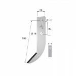 Нож гребнеобразующeй фрезы Avr с твердым сплавом DPA 0265