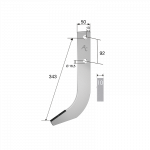 Нож гребнеобразующeй фрезы Grimme с твердым сплавом DPG 0343 Agricarb